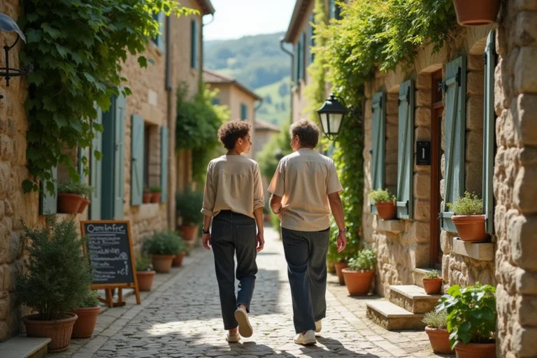 Rue pavée authentique d'un village caché du nord de la France avec maisons en pierre et ambiance provinciale à découvrir à Saignac 59
