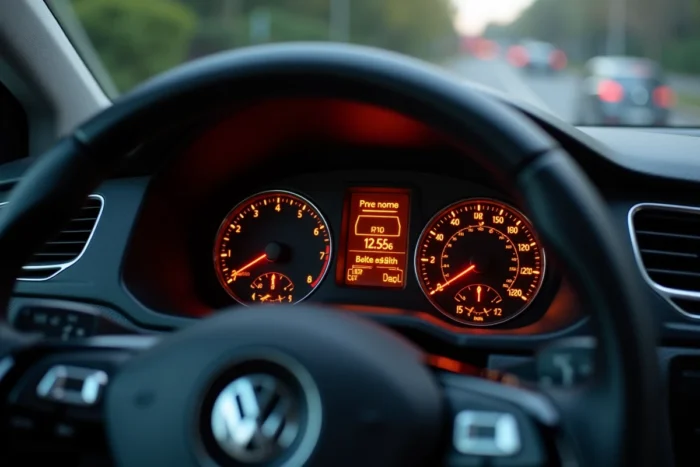 Voyant moteur allumé sur le tableau de bord d'une Volkswagen Polo 5